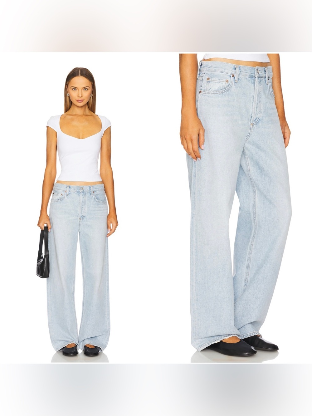 AGOLDE LOW SLUNG BAGGY jeans in “Spark” light wash